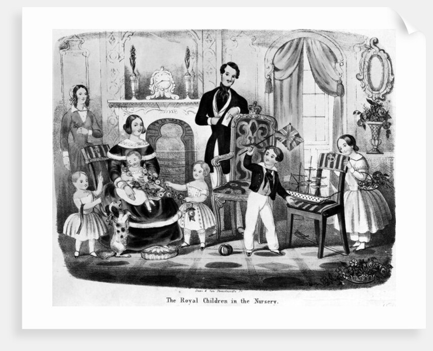 The Royal Children in the Nursery, by T. H. A. E., 1847 by English School