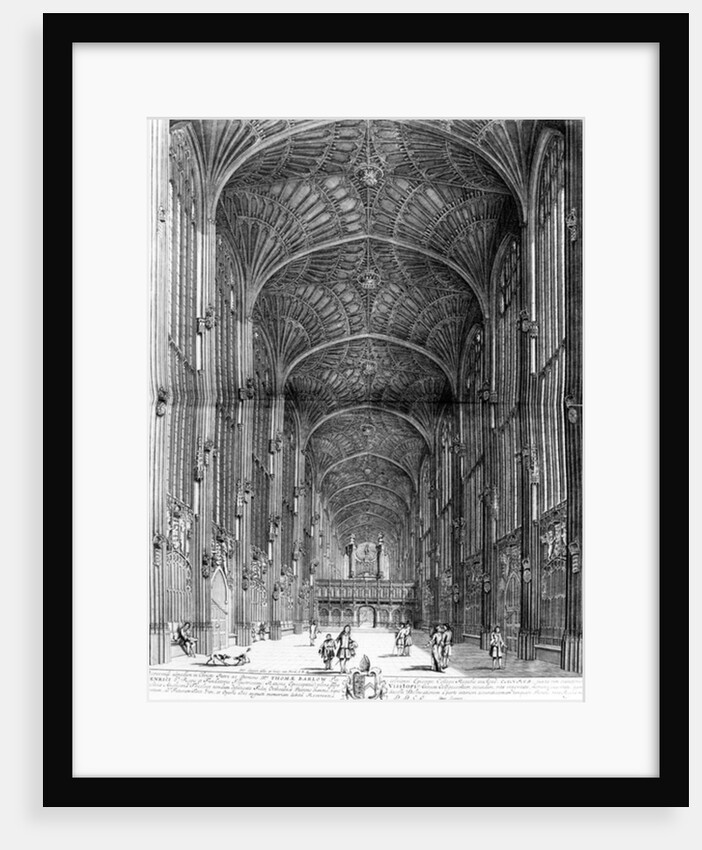 King's College Chapel from 'Cantabrigia Illustrata' c.1690 by David Loggan