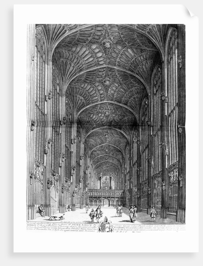 King's College Chapel from 'Cantabrigia Illustrata' c.1690 by David Loggan