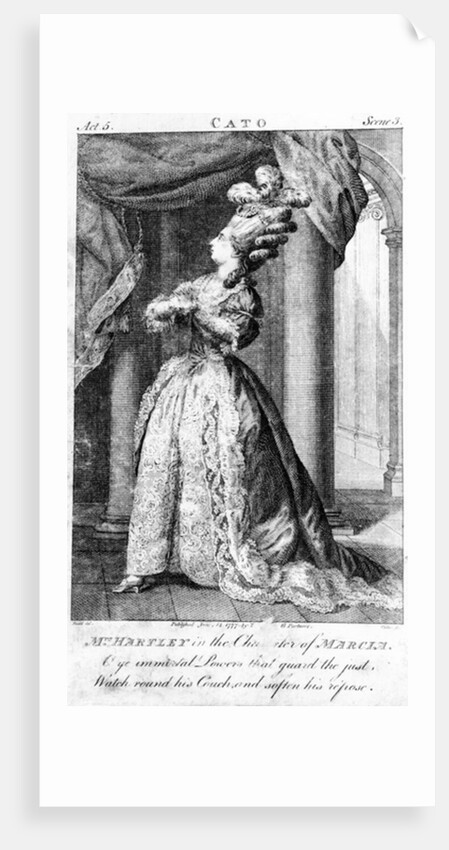 Mrs Hartley as Marcia in Addison's 'Cato', 1777 by Daniel (after) Dodd
