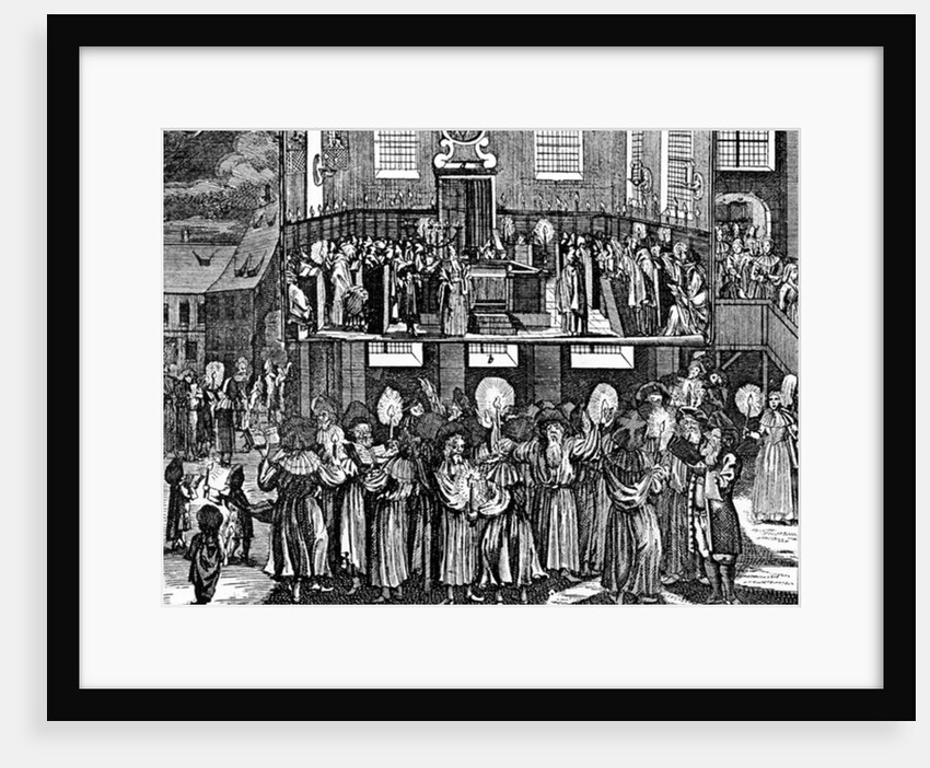 Kiddush Levana by Georg Puschner from Kirchner's 'Jüdisches Ceremoniel', 1726 by German School