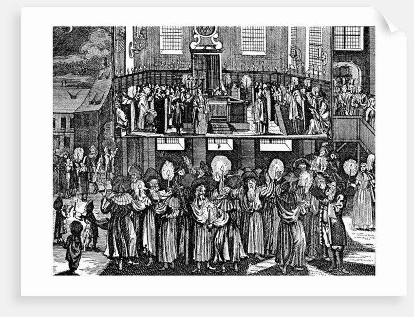 Kiddush Levana by Georg Puschner from Kirchner's 'Jüdisches Ceremoniel', 1726 by German School