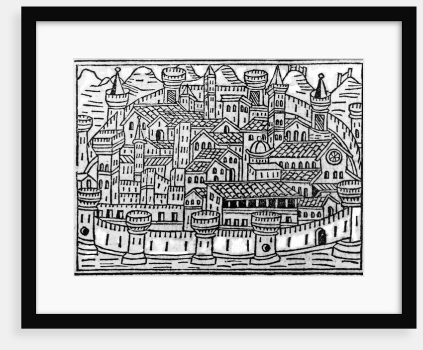 Walled city from 'Supplementum Chronicarum' by Giacomo Filippo Foresti, 1506 by Italian School