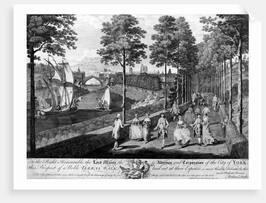 The City of York, a Noble Terrace Walk, print made by Charles Grignon, 1756 by English School