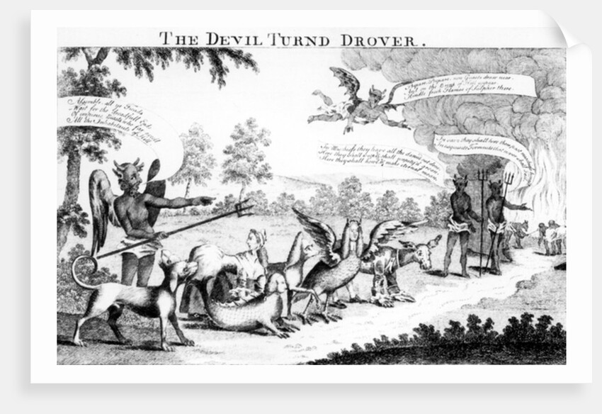 The Devil turnd Drover, published by William Tringham, 1756 by English School