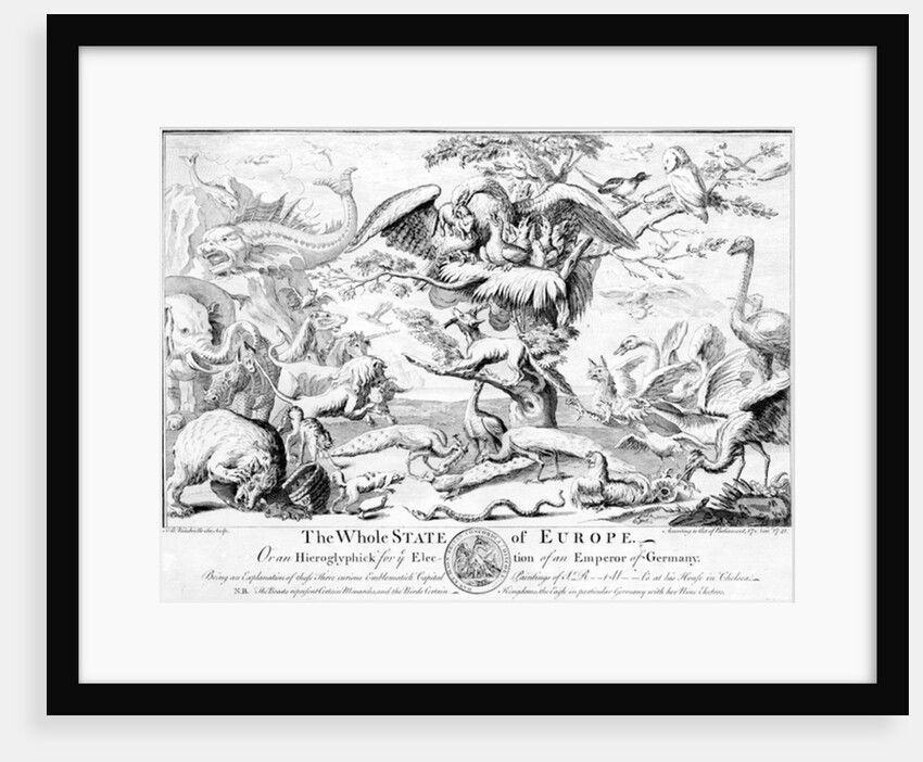 The Whole State of Europe, or An Hieroglyphick for the Election of an Emperor of Germany, 1741 by English School