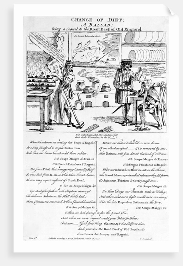 Change of Diet, A Ballad, 1757 by English School