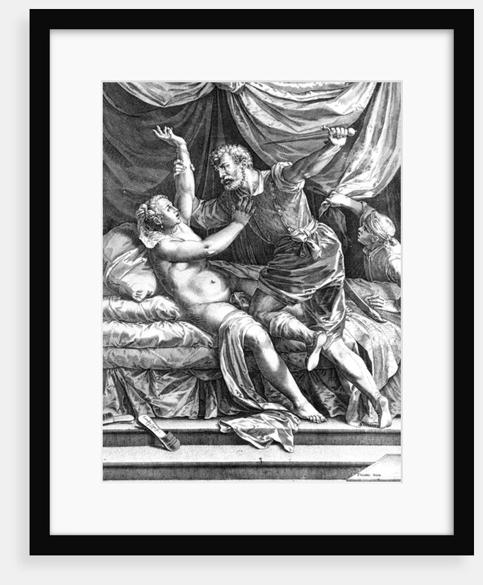 Tarquin and Lucretia, by Cornelis Cort, 1571 by Titian