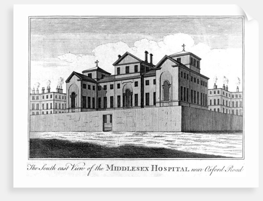 The South East View of the Middlesex Hospital, 1745 by Haynes King