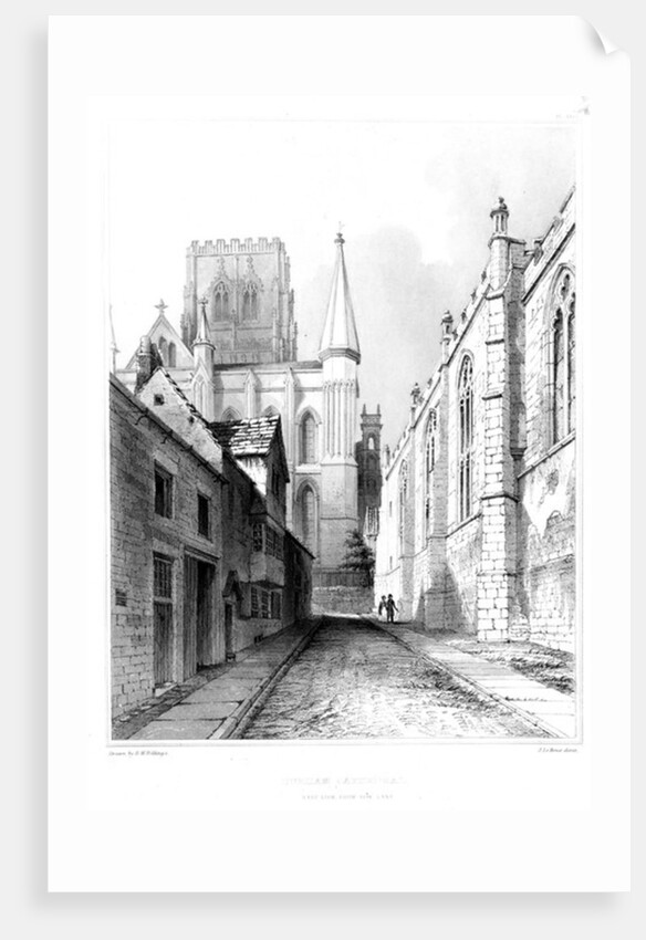 Durham Cathedral, East view from Bow Lane by English School