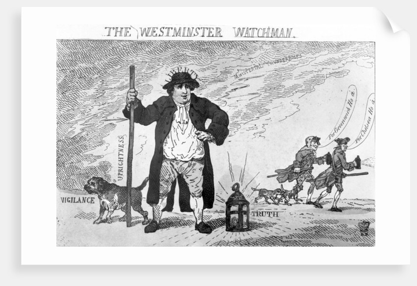 The Westminster Watchman, 1784 by Thomas Rowlandson