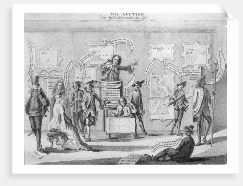 The Auction, c.1756 by Matthew or Matthias Darly