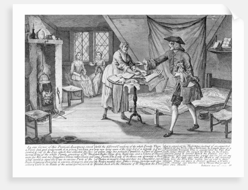 A description of the miseries of a garreteer poet, 1751 by John June