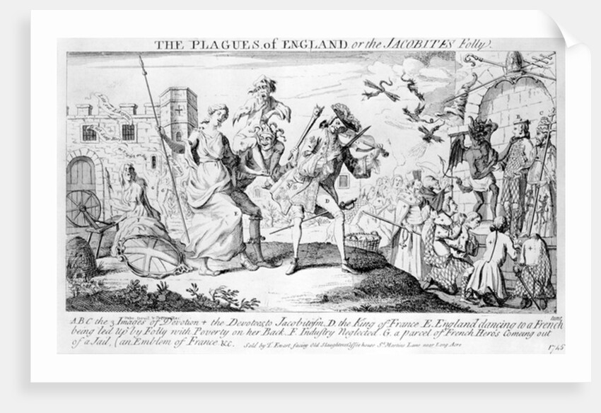 The Plagues of England, or the Jacobites Folly, 1745 by English School