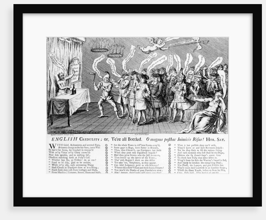 English Credulity or Ye're all Bottled, 1749 by English School