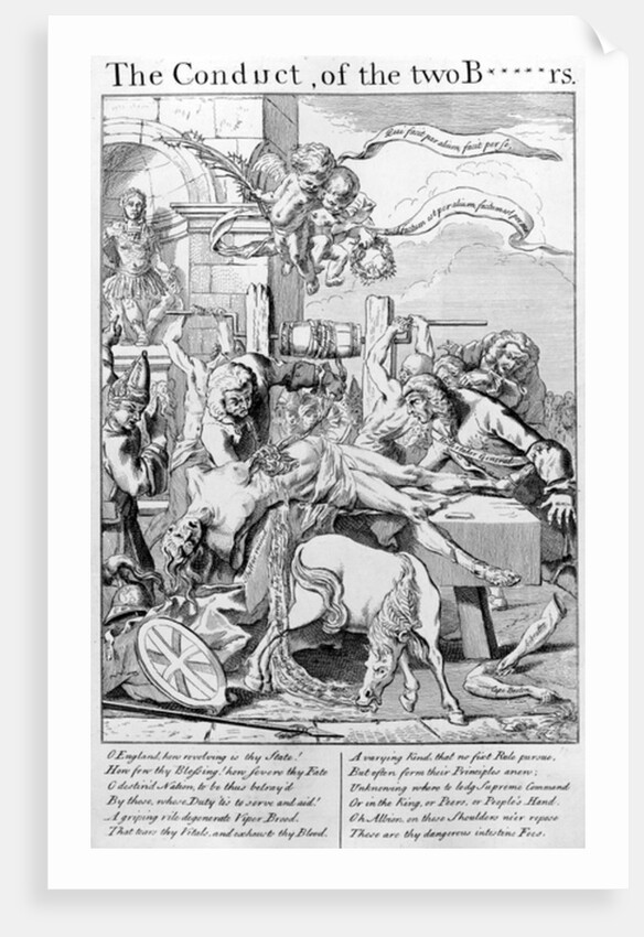 The Conduct of the Two B*****rs, 1749 by George (c.1706–71) Bickham