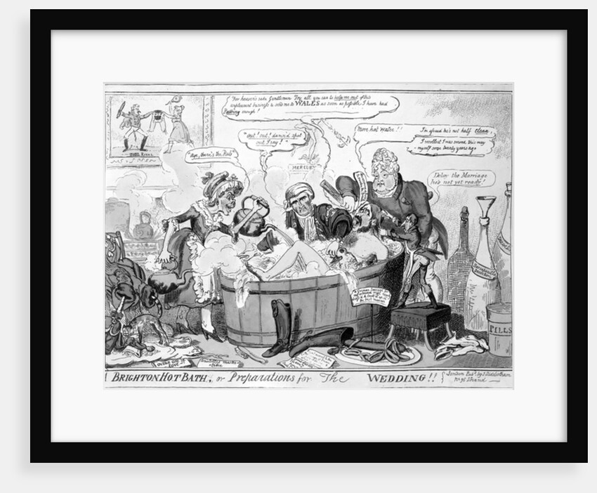 A Brighton hot bath, or preparations for the wedding, 1816 by George Cruikshank