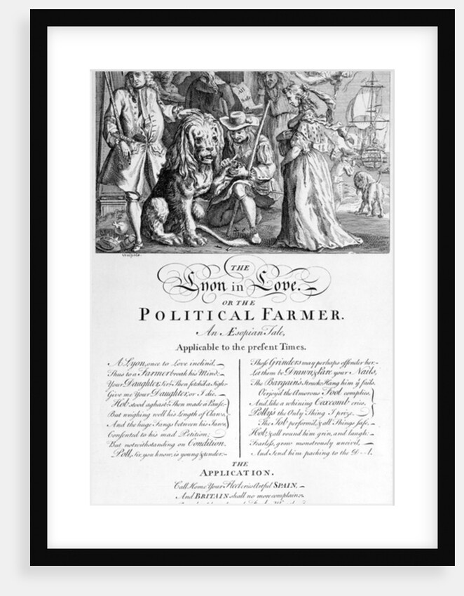The Lyon in Love or A Political Farmer, 1738 by English School