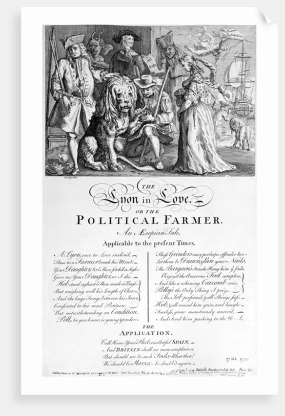 The Lyon in Love or A Political Farmer, 1738 by English School