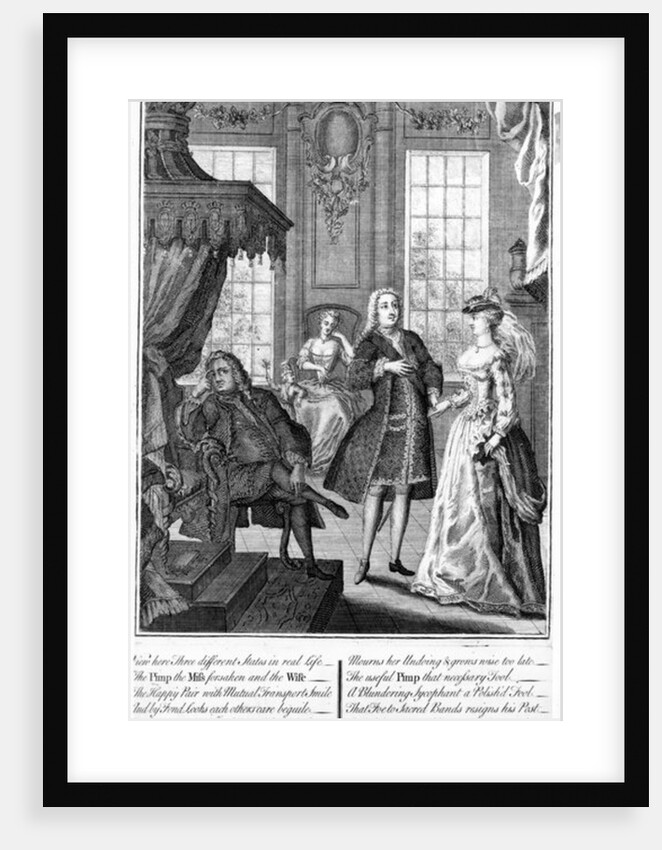 View here Three Different States in Real Life - the Pimp the Miss Forsaken and the Wife, 1735-6 by English School