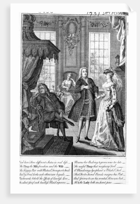 View here Three Different States in Real Life - the Pimp the Miss Forsaken and the Wife, 1735-6 by English School