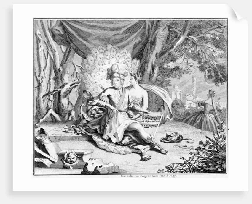 Satire on a castrato singer, 1730-40 by Hubert Francois Gravelot