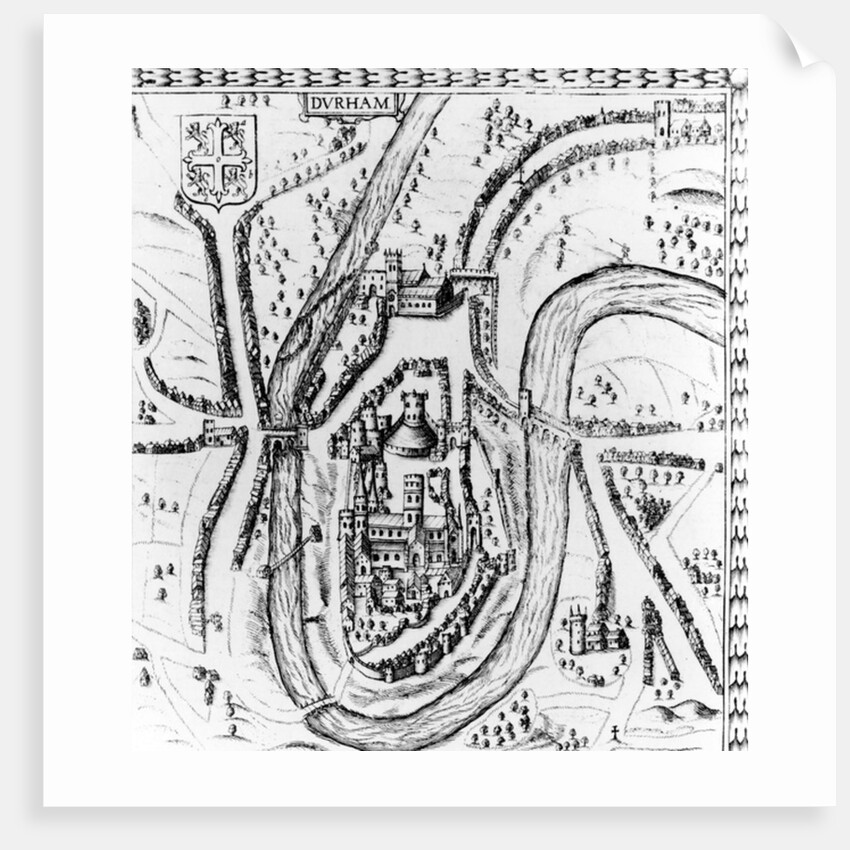 Map of the City of Durham, c.1662 by John Speed