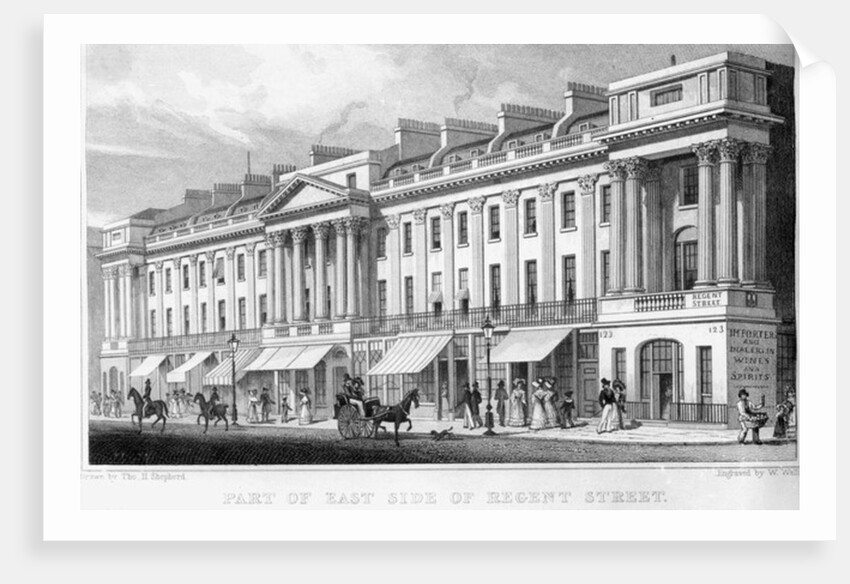 Part of the east side of Regent Street, London by Thomas Hosmer Shepherd