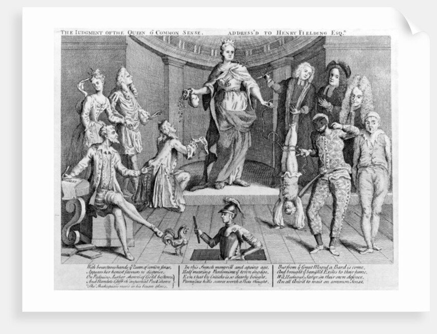 The judgement of the queen o' common sense, address'd to Henry Fielding Esq., 1736 by English School