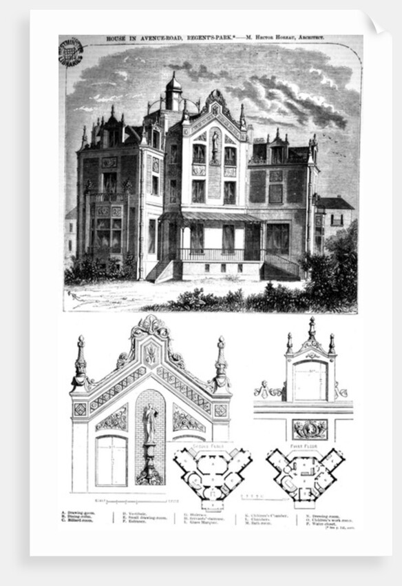 House in Avenue Road, Regent's Park, designed by Hector Horeau, 1859 by English School