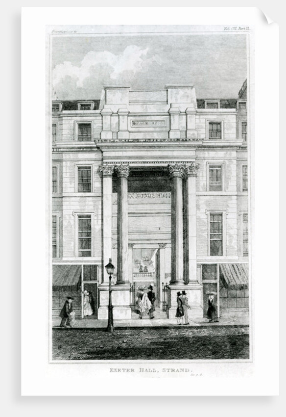 Exeter Hall, Strand, London from Gentleman's Magazine by English School