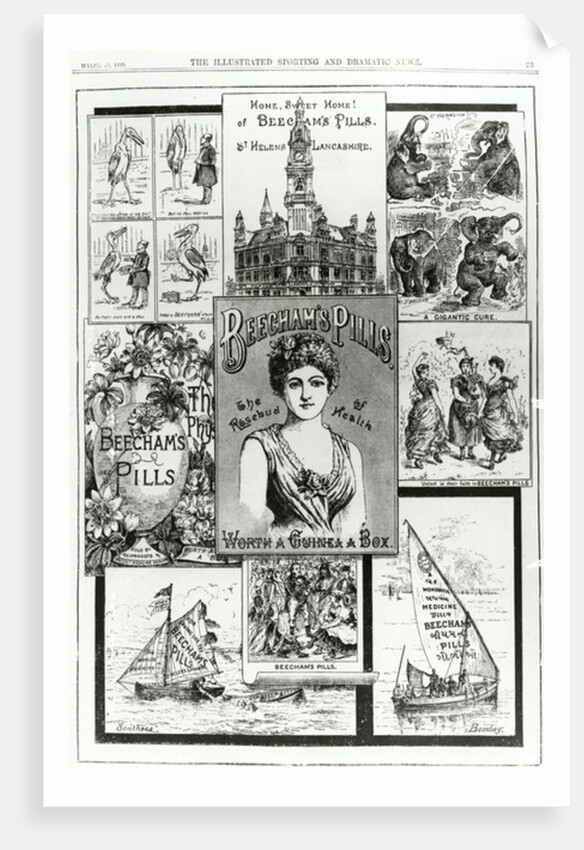 Advertisement for Beecham's Pills, the Rosebud of Health, 1890 by English School
