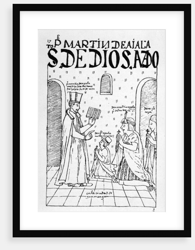 Woodcut from 'The First New Chronicle and Good Government' ,c.1560 by Felipe Huaman Poma de Ayala