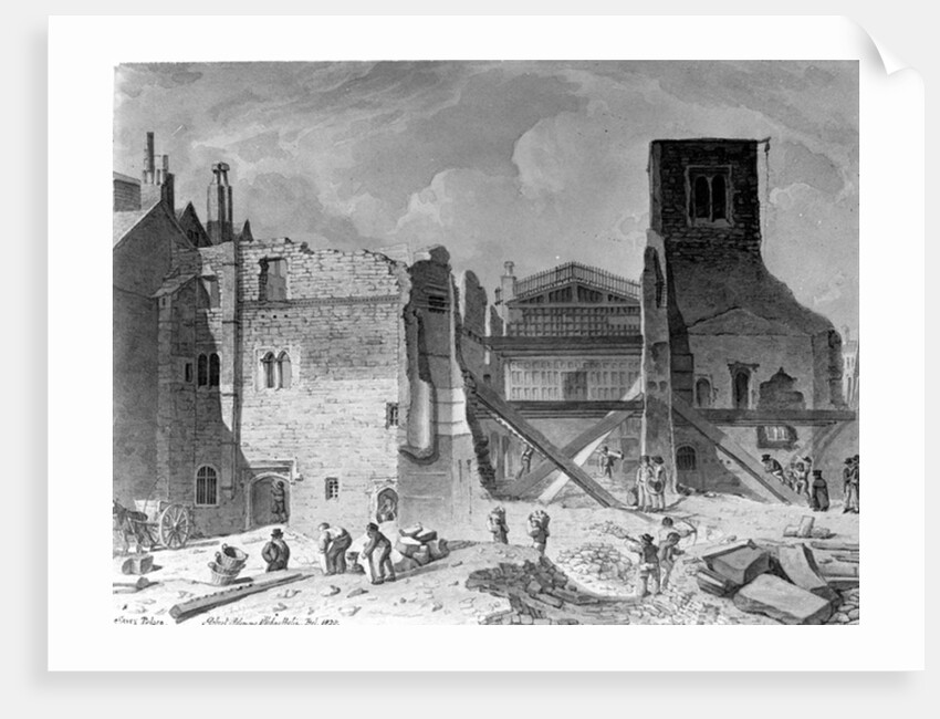 Demolition of the Savoy Palace, Westminster, London, 1820 by English School