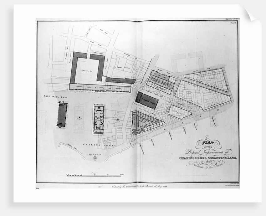 Plan of the Proposed Improvements at Charing Cross, St. Martin's Lane and Entrance to the Strand, engarved by James Basire, 1826 by English School