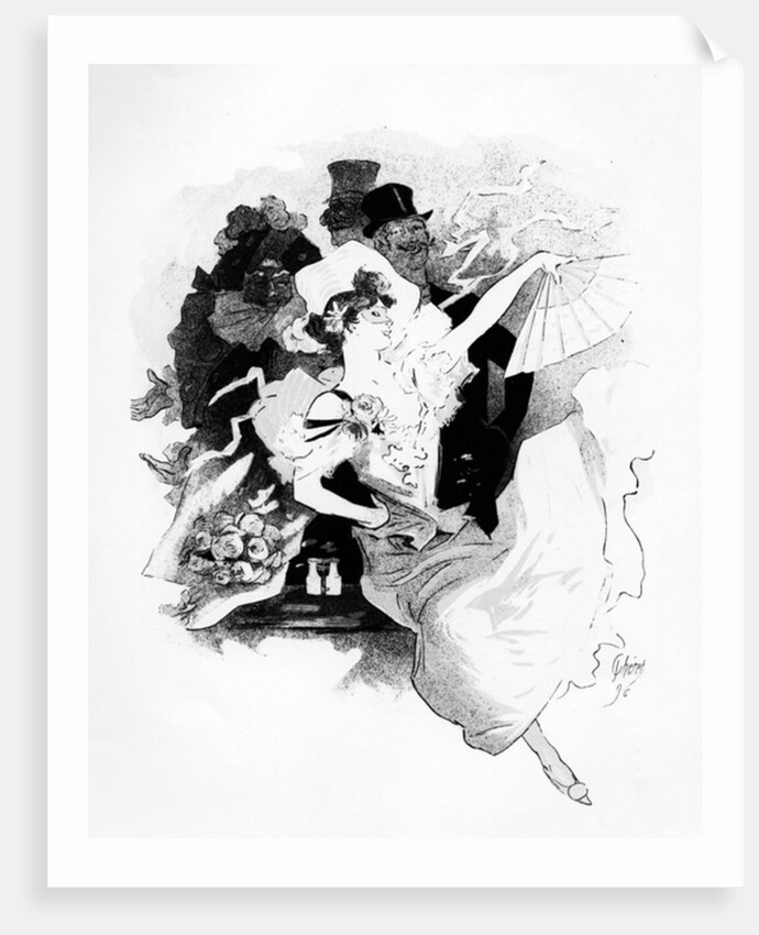 Illustration from poster advertising the first 'Grand Bal Masque' Theatre de L'Opera, Paris, by Jules Cheret, 1896 by French School