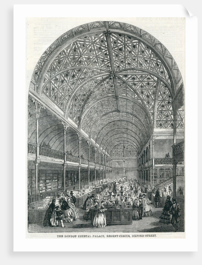 The London Crystal Palace, Regent Circus, Oxford Street, 1858 by English School