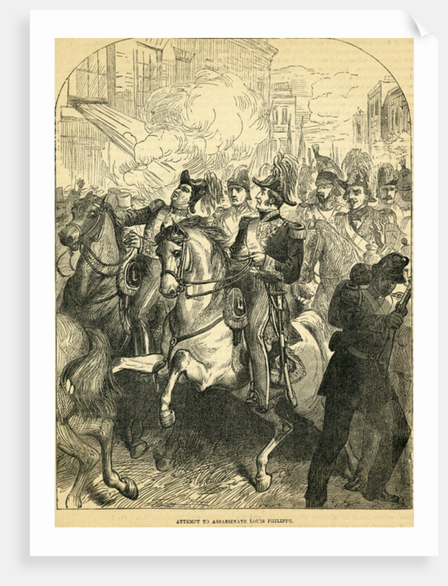 The Attempt to assassinate King Louis Philippe of France by English School