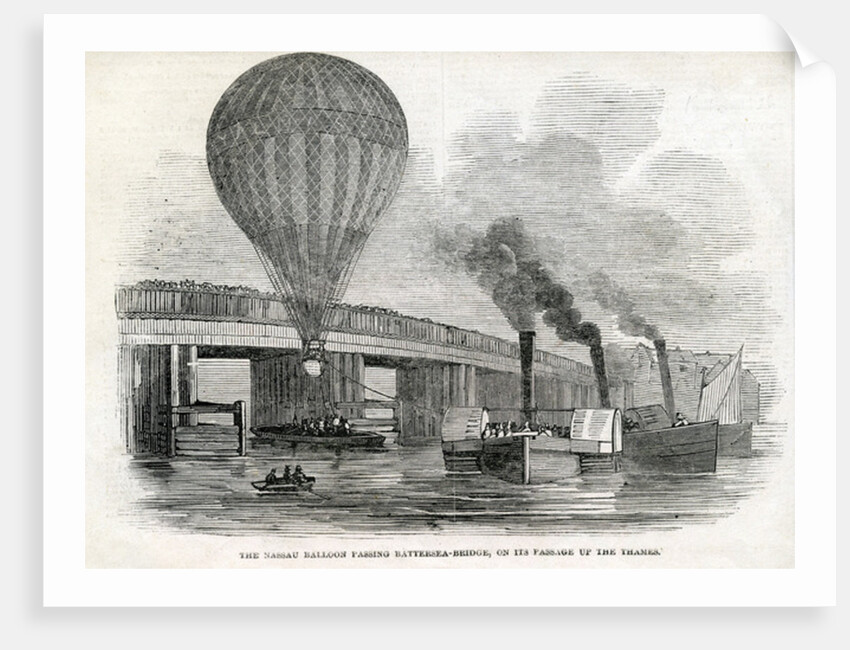 The Nassau balloon passing Battersea Bridge by English School