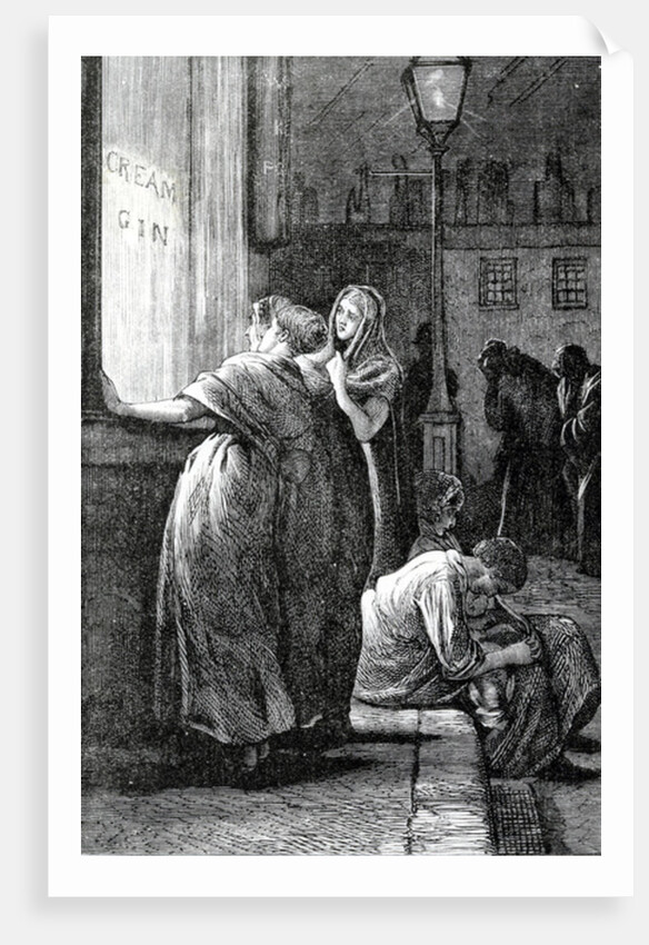 Women and Gin Drinking, 19th Century by English School