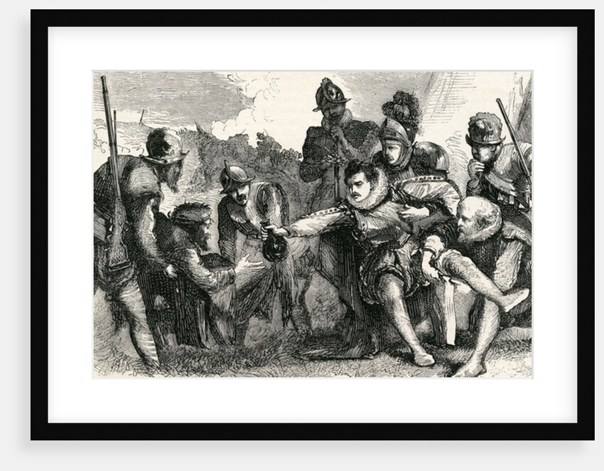 Death of Sir Philip Sidney at the Battle of Zutphen, 1865 by English School