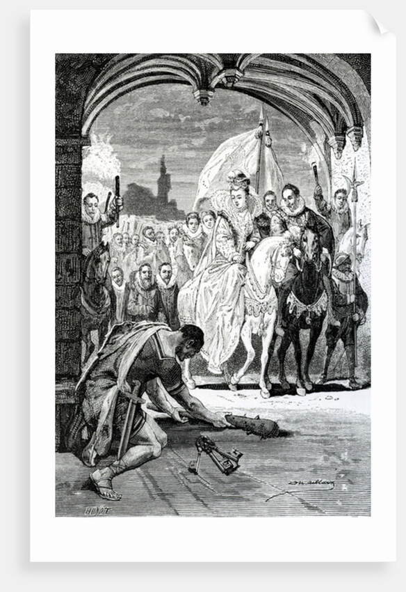 The entrance of Queen Elizabeth at Kenilworth Castle, 19th Century by English School