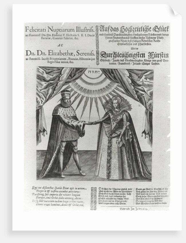 A broadside on the wedding of Frederick V, Elector Palatine, and Princess Elizabeth of England, 1613 by Jacques Granthomme