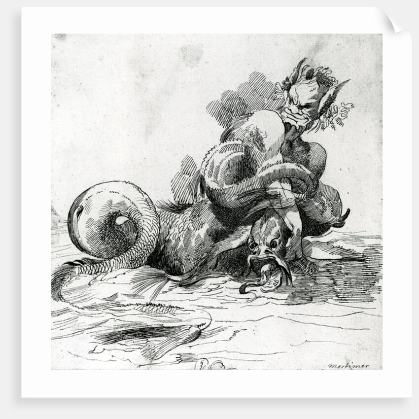 Illustration of a Sea Monster,18th Century by John Hamilton (after) Mortimer