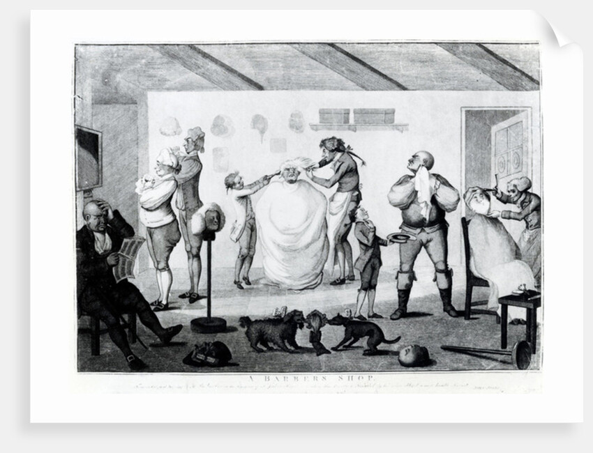 A Barber's Shop by Henry William Bunbury