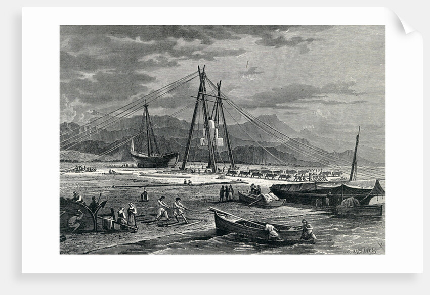 Embarkation of a Block of Marble: Avenza, 19th Century by English School