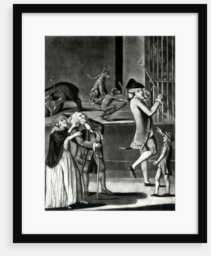 An Exhibition of Wild Beasts or the Macaroni in distress, 1774 by English School