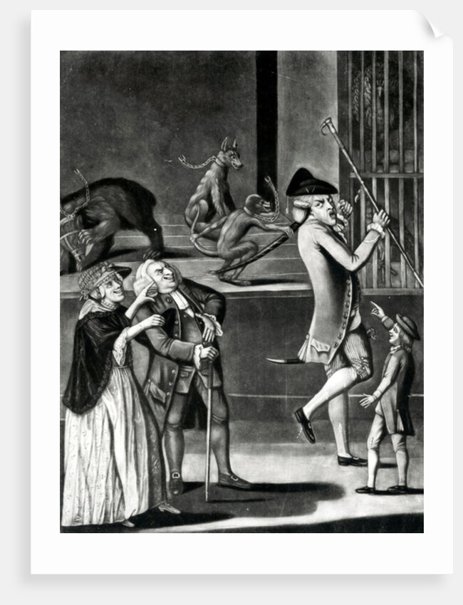 An Exhibition of Wild Beasts or the Macaroni in distress, 1774 by English School