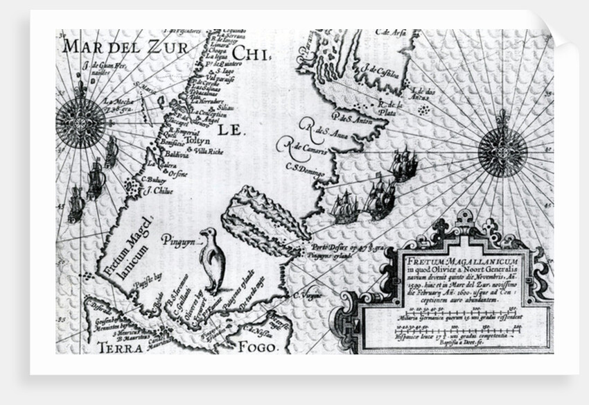 Map of the Strait of Magellan by Dutch School
