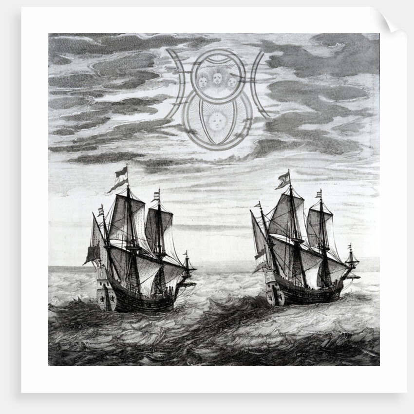 The Sun, Phenomena seen by by Willem Barentsz on exploration of Nova Zemblya from Atlas maior by Joan Blaeu, 1662 by Anonymous